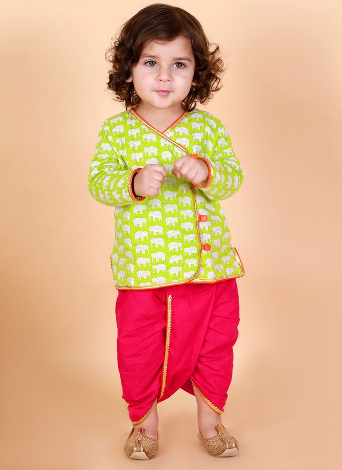 KID1 Krish Festive Wear Pure Cotton Angrakha Wholesale Dhoti Collection